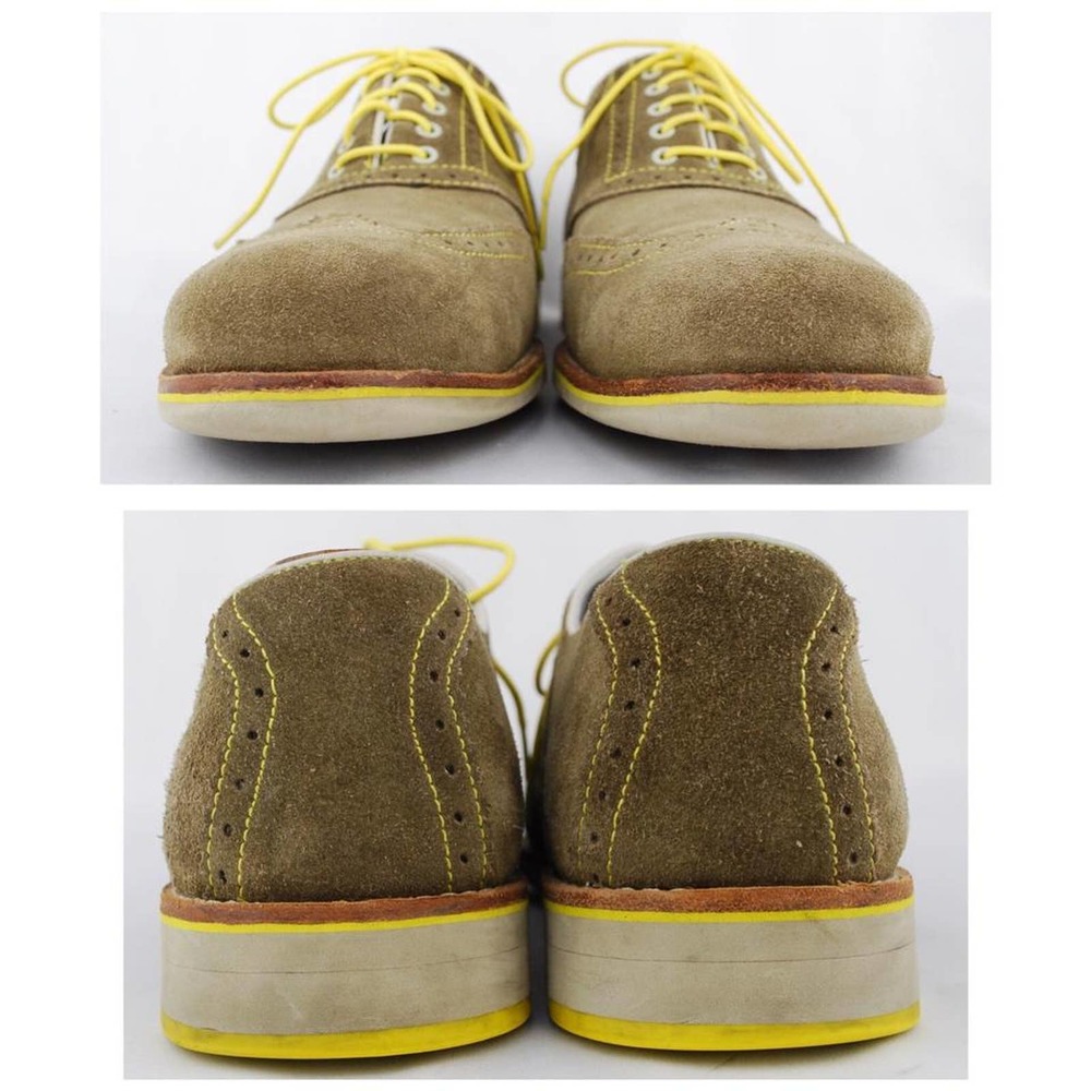 Johnston & Murphy Men's Taupe Suede Sheepskin Brogue Wingtip Oxfords - Picture 5 of 9